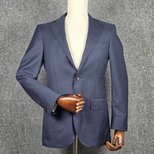SuitSupply Lazio Blazer Mens 34US 44EU Navy Vitale Barberis Canonico Wool Slim